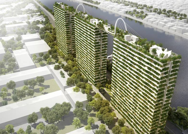Những căn hộ xanh với thiết kế với diện tích cây xanh rộng giúp con người giảm bớt căng thẳng