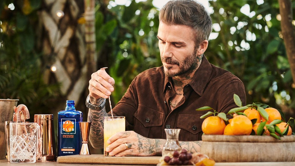 David Beckham đang là đại sứ thương hiệu cho chính nhãn hiệu rượu mà mình sáng lập