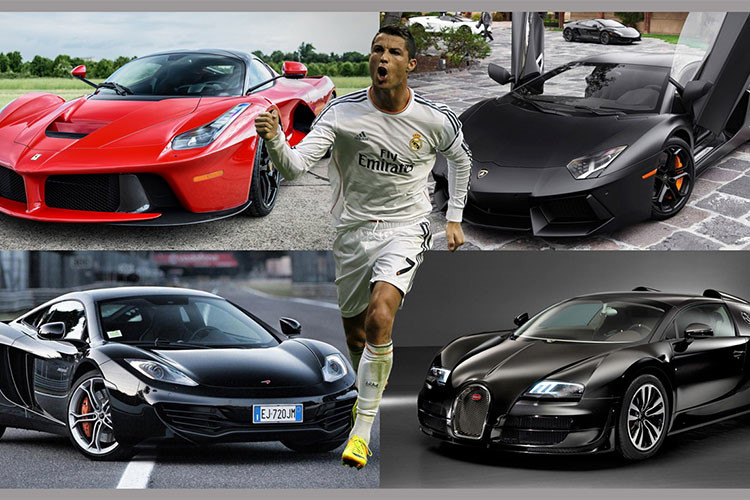 Siêu sao Ronaldo sở hữu nhiều chiếc siêu xe của hãng xe Bugatti và nhiều hãng xe khác